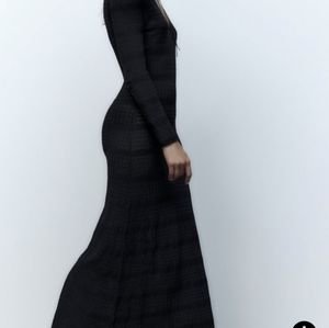 COPY - Zara Pointelle Knit Dress Black